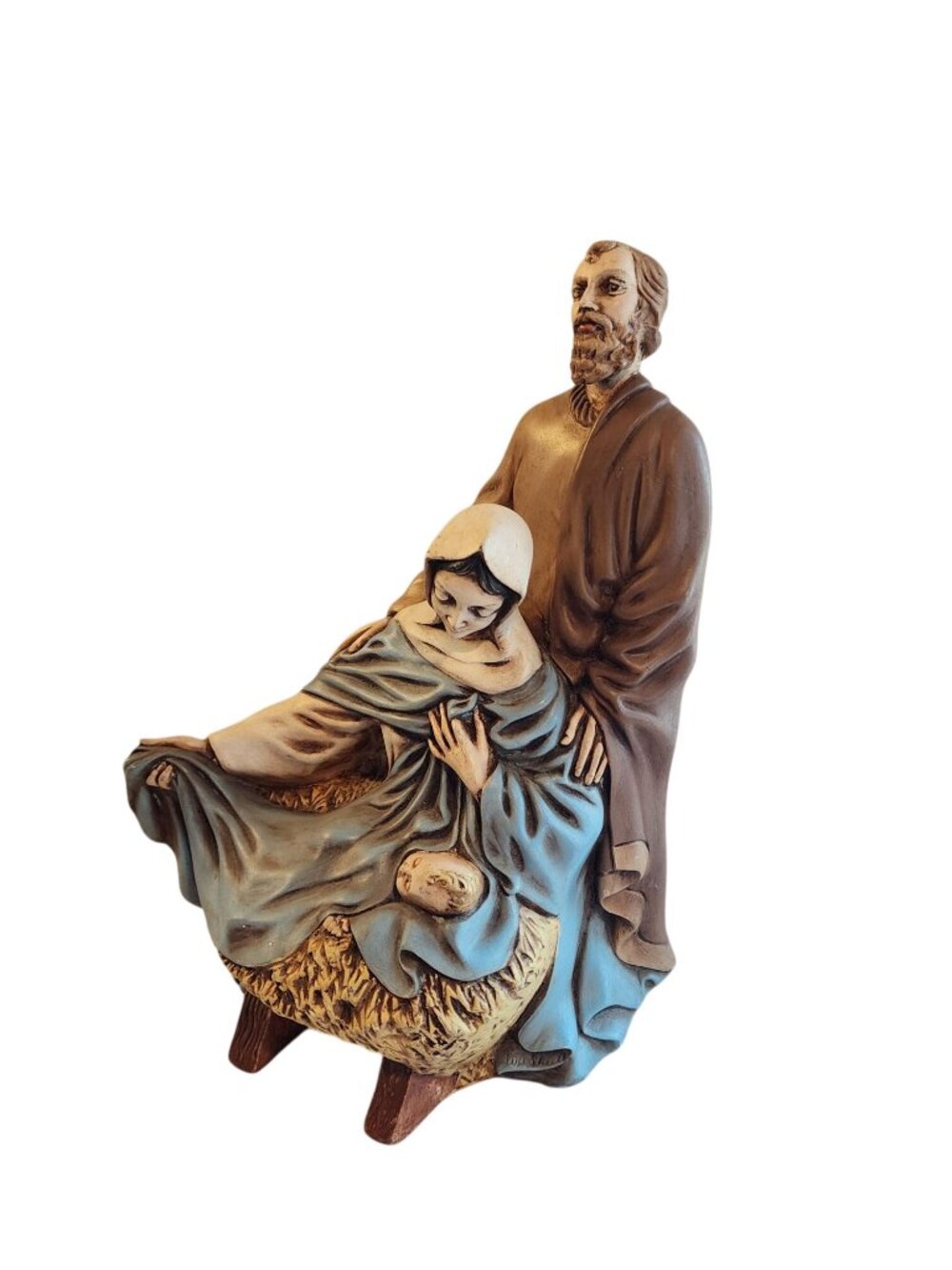 Vintage Holy Family Joseph, Mary & Baby Jesus 10.5" Porcelain Nativity Figurine
